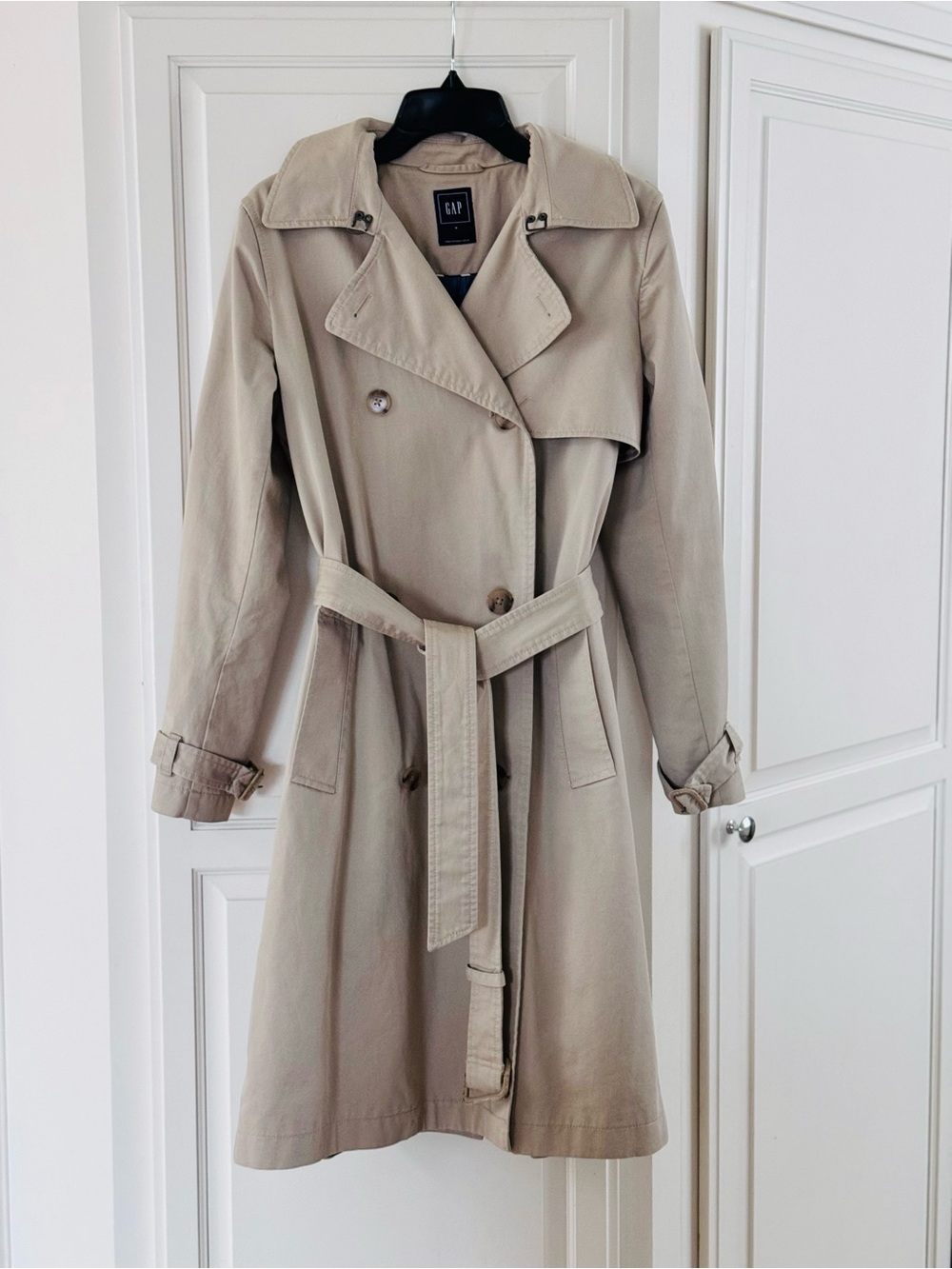 GAP Beige Double-Breasted Trench Coat with Belt